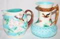 011366 MAJOLICA PITCHERS 2 19TH C H 7  5 12