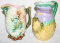 011365 MAJOLICA PITCHERS 2 19TH C H 7