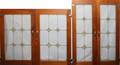 011359 LEADED GLASS WINDOWS TWO PAIRS 37 X 10 