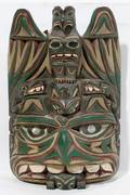 010315 PACIFIC NORTHWEST COAST CARVED WOOD TRIBAL MASK