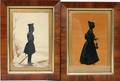 122326 19TH C SILHOUETTES EN GRISAILLE PAIR 8 34