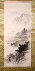 052367 KEIGETSU JAPANESEINKWATERCOLOR HANGING SCROLL