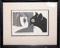 052340 KIYOSHI SAITO WOODBLOCK PRINT IN BLACK  WHITE