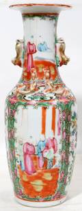 051456 CHINESE ROSE MEDALLION VASE H 10 12