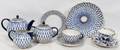 041396 LOMONOSOV USSR COBALT NET TEA SET 22 PIECES