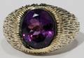 032367 GENTS 14KT YELLOW GOLD AND AMETHYST RING
