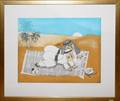 032353 CHRISTIAN AMARGES ETCHING 2 ARABS ON PRAYER RUG