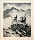 022330 LYMAN BYXBE ETCHING 7 X 5 LONGS PEAK FROM