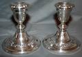 022324 GORHAM SILVER PLATE CANDLESTICKS H 4 34