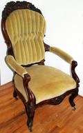 022307 VICTORIAN CARVED ROSEWOOD ARMCHAIR C 1860