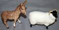 020386 BESWICK ENGLISH PORCELAIN DONKEY AND RAM 2 PCS