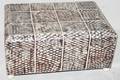 012358 WOOD JEWELRY BOX INLAY FISHSKIN BONE BALL FEET