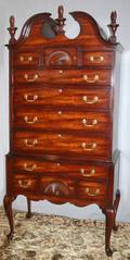 011419 CHIPPENDALE STYLE MAHOGANY HIGHBOY H 80 W 38