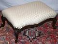 011417 FRENCH WALNUT OTTOMAN H 12 L 24 D 16