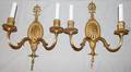 011411 BRASS SCONCES LOT OF FOUR H 15 W 12