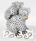 011400 HEREND BLACK FISHNET KOALA BEARS HUGGING