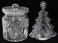 010378 WATERFORD CRYSTAL BISCUIT JAR  CHRISTMAS TREE