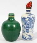 052407 CHINESE PORCELAIN SNUFF BOTTLES 2 H 3 34 
