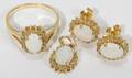 052386 GOLD OPAL  DIAMOND RING PENDANT  EARRINGS