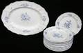 051490 FRENCH BLUE  WHITE PLATES 13  A PLATTER