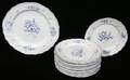 051488 FRENCH BLUE  WHITE PLATES 13  A CHARGER
