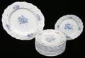 051487 FRENCH BLUE  WHITE PLATES 13  A PLATTER