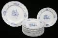 051486 FRENCH BLUE  WHITE PLATES 13  A CHARGER