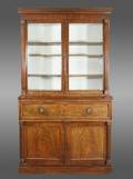 19th C English Mahogany Secretaire Bookcase