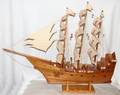 050393 TEAKWOOD SCHOONER ON STAND H 32 W 39