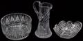 041454 CUT  PRESSED GLASS TABLE WARE THREE PIECES