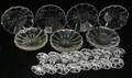 041452 ANTIQUE CUT CRYSTAL PLATES  GLASS KNIFE RESTS