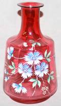 041435 CRANBERRY GLASS CARAFE C 1875 H 7