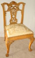 032405 CHIPPENDALE STYLE BLEACHED MAHOGANY SIDE CHAIR