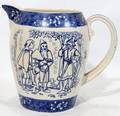 032399 WT COPELAND BLUE  WHITE POTTERY PITCHER