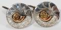 031435 GEORG JENSEN STERLING  GOLD CUFF LINKS PAIR