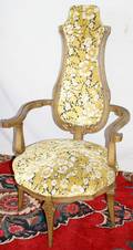 030366 BLACK AND YELLOW FLOWERED SIDE CHAIR