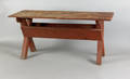 Painted pine sawbuck table early 19th c