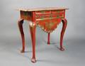 Continental Red Lacquered  Parcel Gilt Table