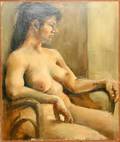 012379 JEROLD DEAGEN OIL ON CANVAS FEMALE NUDE