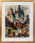012386 MORIC LAJOS TALLOS WATERCOLOR ON PAPER 1972