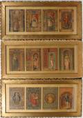 010434 ILLUMINATED PRINTS OF SAINTS FOUR IN EACH FRAME