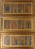 010433 ILLUMINATED PRINTS OF SAINTS FOUR IN EACH FRAME