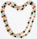 122438 MULTICOLOR JADE BEAD NECKLACE 14KT GOLD CLASP