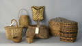 Nine woven baskets to include Maine Indian baskets