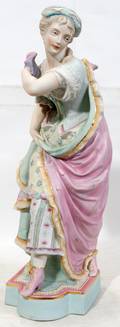 060453 BISQUE PORCELAIN STANDING LADY H 18