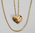 052430 14KT GOLD  DIAMOND HEART PENDANT  NECK CHAINS