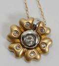 052442 14KT GOLD  DIAMOND FLOWER PENDANT DIA 12