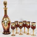 042450 ITALIAN CRYSTAL  ENAMEL DECANTER  LIQUORS