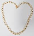 041498 FRESHWATER PEARL  YELLOW GOLD BEAD NECKLACE