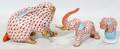 041467 HEREND PORCELAIN RABBIT  ELEPHANTS 2 H 24